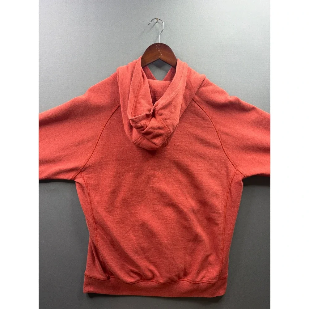 The North Face Hoodie Mens Red Orange Embroidered Logo Pullover Large